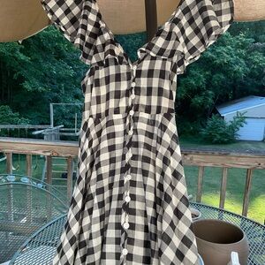 J Crew checked midi dress